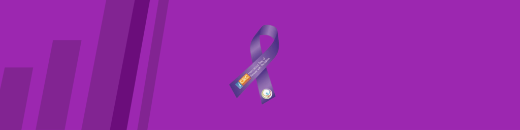 A background image for decoration with the International Day for people with disabilities ribbon on it